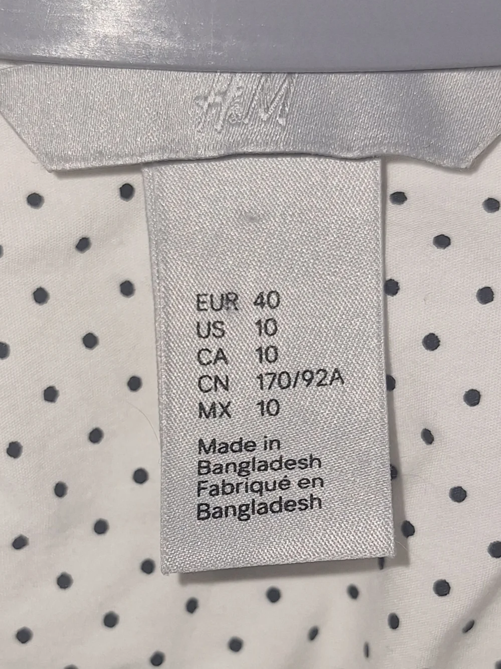 H&M White Blouse with Black Microdot Print - Picture 4 of 7